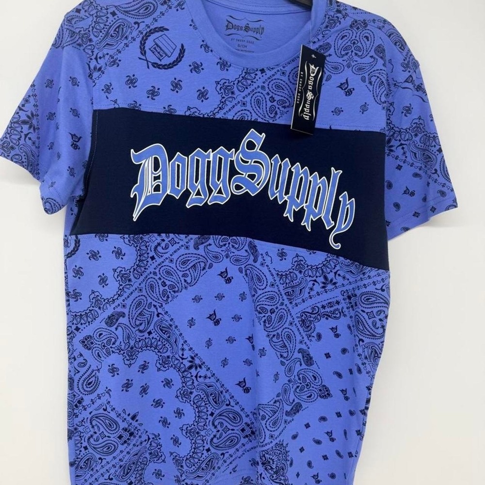 Snoop Dogg Supply Blue Bandana T Shirt Small Gangsta Blue Print
